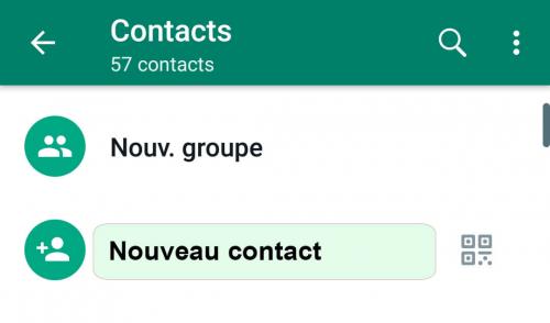 whatsapp nouveau contact